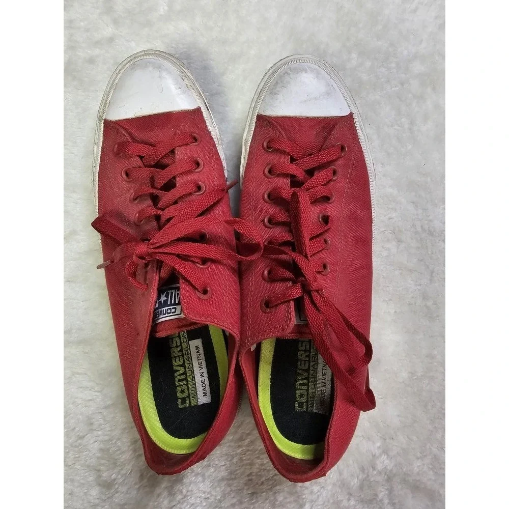 Converse All Star Mens Size 10 Red Canvas Sneakers - Picture 5 of 10